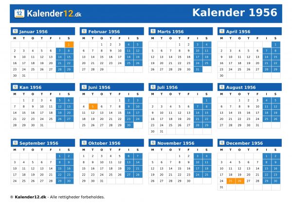 Kalender 1956