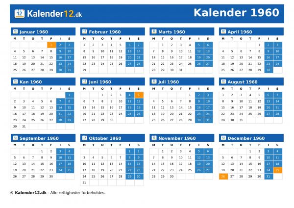 Kalender 1960