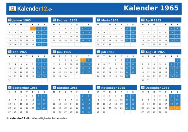 Kalender 1965