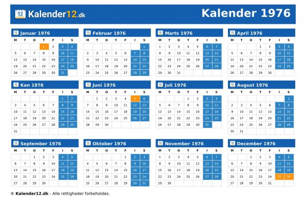 Kalender 1976