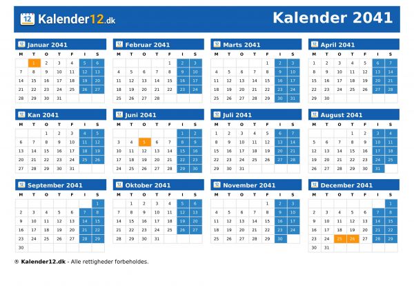 Kalender 2041